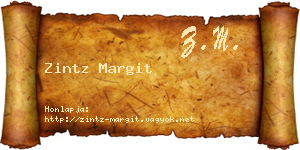 Zintz Margit névjegykártya